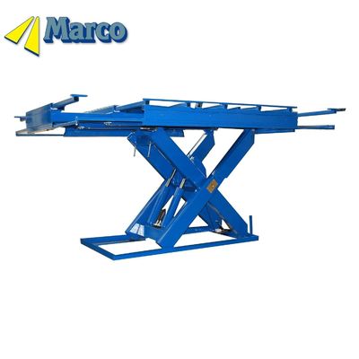 Tabela de elevação vertical de tesoura Marco com mecanismo de elevação hidráulica e plataforma extensível