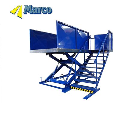 Mecanismo de elevação de tesoura Plataforma de trabalho hidráulica com capacidade de 1000 kg e escada ligada